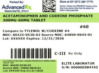 Acetamino And Codeine 300/60mg #60 (Acetamino And Codeine 8025 0530 02)